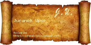 Juranek Upor névjegykártya